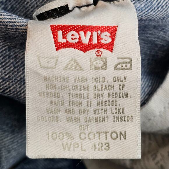 Levis 501 Jeans Mens Tag 33x33 Act 32x32 2000 Y2K Button Fly Straight Distressed - Picture 12 of 15